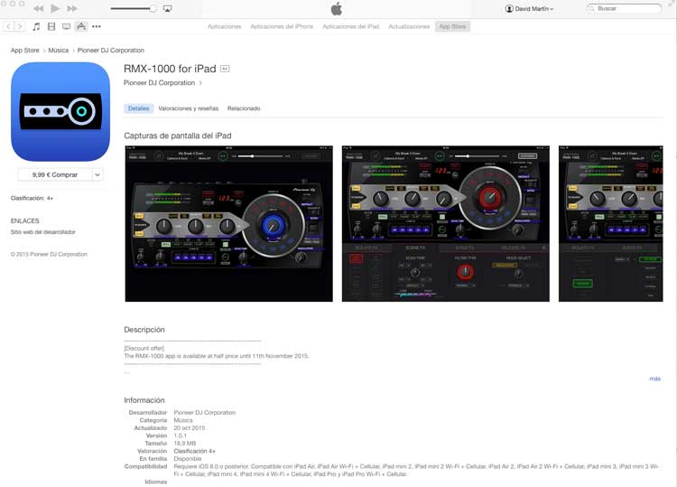 rmx1000 ipad ITUNES